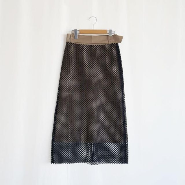 新品 rokh ロク スカート メッシュ 34 M レイヤード ベージュ 未使用
