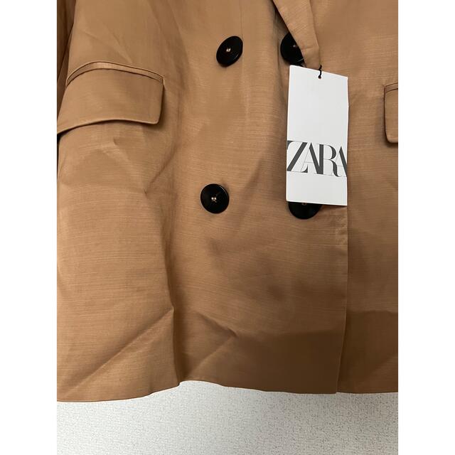 【タグ付き】ZARA ダブル テーラードジャケット ブレザー ベージュ S