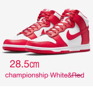 ナイキ(NIKE)のNIKE DUNK LOW championship White&Red(スニーカー)