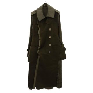 サカイ(sacai)のSacai サカイ 21AW Wool Melton Coat ウールメルトンドッキングトレンチコート カーキ 2105720(トレンチコート)