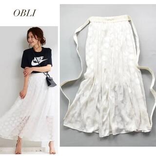 オブリ(OBLI)の完売　OBLI ribbon dot skirt サークルスカート(ロングスカート)