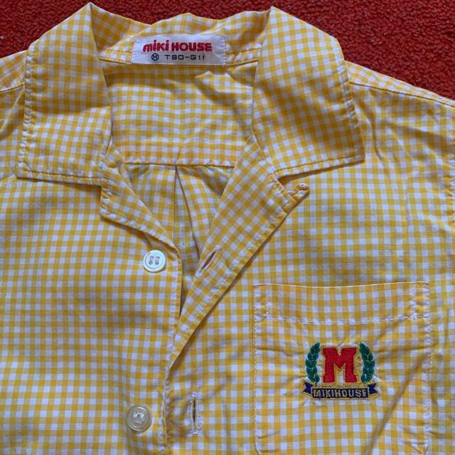 mikihouse(ミキハウス)のミキハウス　黄色チェックシャツ　80cm キッズ/ベビー/マタニティのベビー服(~85cm)(シャツ/カットソー)の商品写真