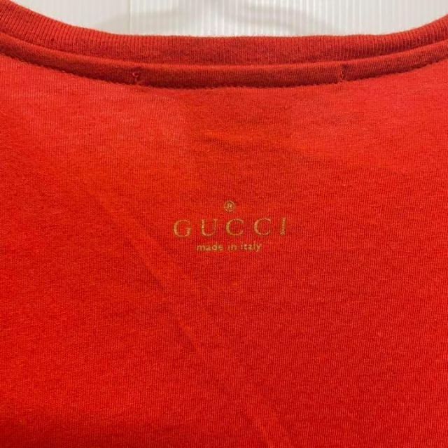 Gucci - GUCCI グッチ カットソー Tシャツ オレンジ レッド ロゴ 限定