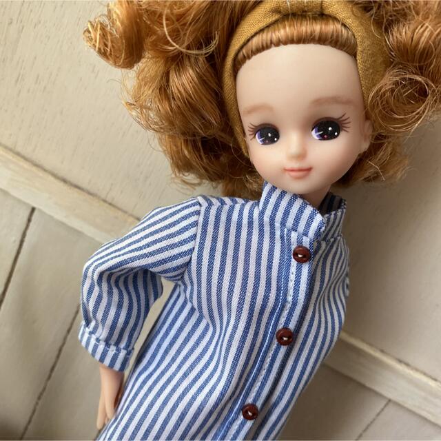 リカちゃん　洋服　Blueストライプ❤︎シャツマキシワンピース　ハンドメイドハンドメイド