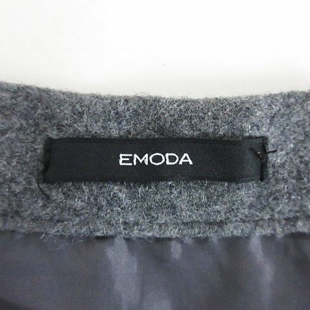 EMODA(エモダ)のエモダ スカート ボトムス ミニ丈 フレア 厚手 ウール混 M グレー レディースのスカート(ミニスカート)の商品写真