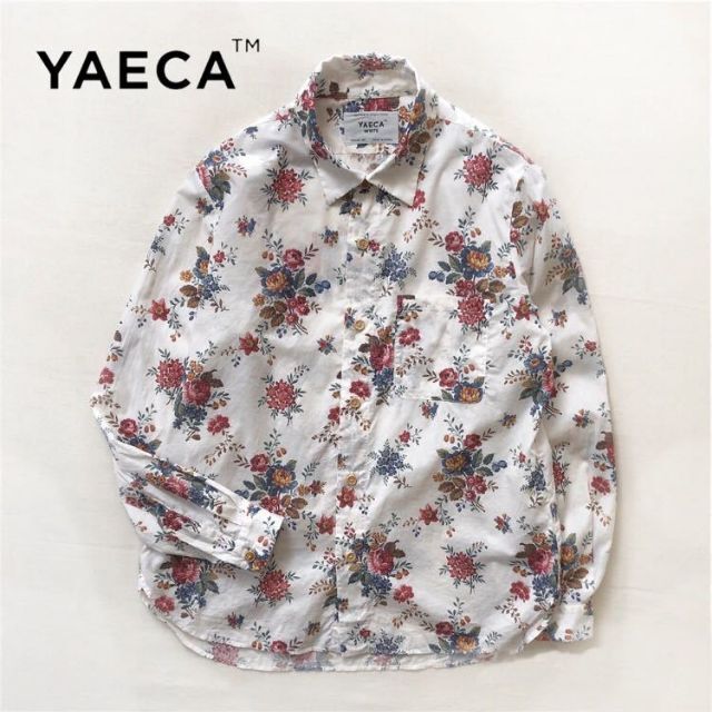 美品 希少 YAECA ヤエカ リバティープリント 花柄 長袖シャツ S