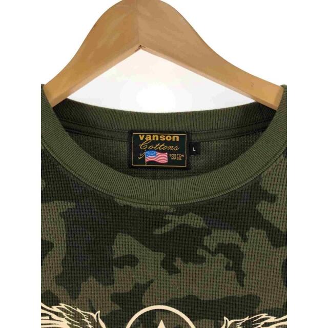 〇〇VANSON バンソン メンズ カットソー 迷彩 サイズL グリーン 2