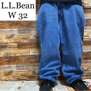 エルエルビーン(L.L.Bean)のLLBeanエルエルビーンデニムジーパンライトブルー古着w32バギーパンツGパン(デニム/ジーンズ)