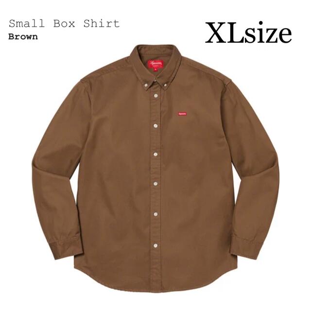 supreme small box logo shirt brown XL メンズのトップス(シャツ)の商品写真