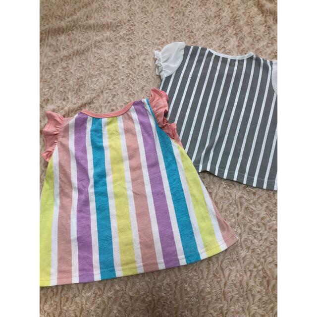 90サイズTシャツ　2枚セット キッズ/ベビー/マタニティのキッズ服女の子用(90cm~)(Tシャツ/カットソー)の商品写真