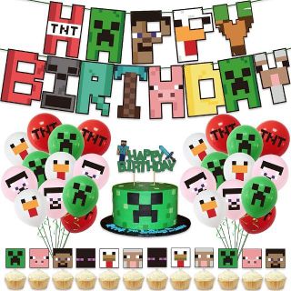 マインクラフト バルーンセット HAPPY BIRTHDAY 誕生日(ガーランド)