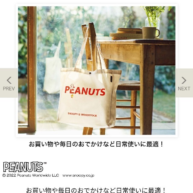 SNOOPY(スヌーピー)のリンネル☆5月号特別付録 レディースのバッグ(トートバッグ)の商品写真