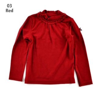 ベベ(BeBe)の新品・タグ付き　べべ  カットソー　赤　長袖　女の子 100(Tシャツ/カットソー)