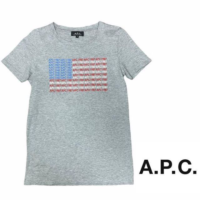 A.P.C(アーペーセー)のA.P.C. アーペーセー　カットソー　ロゴ　星条旗　アメリカ　Tシャツ　XS レディースのトップス(Tシャツ(半袖/袖なし))の商品写真