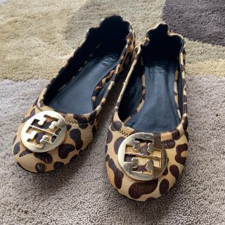 トリーバーチ(Tory Burch)のトリーバーチ　ハラコ　フラットシューズ　ヒョウ柄　25(バレエシューズ)