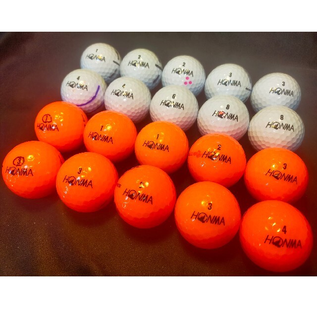 本間ゴルフ(ホンマゴルフ)の【良品】'20 ホンマD1 20球 (橙,白) ロストボール ゴルフボール スポーツ/アウトドアのゴルフ(その他)の商品写真