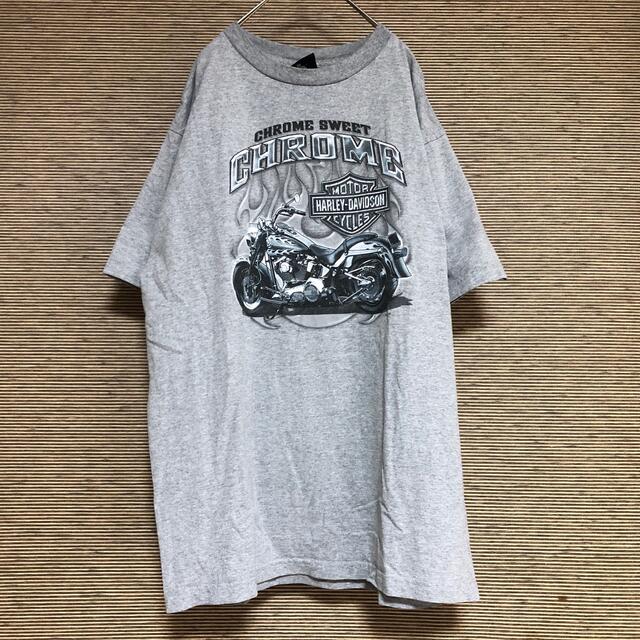 Harley Davidson(ハーレーダビッドソン)の【ハーレーダビッドソン】USA製 半袖Tシャツ　総柄　アメリカンバイク　グレーX メンズのトップス(Tシャツ/カットソー(半袖/袖なし))の商品写真