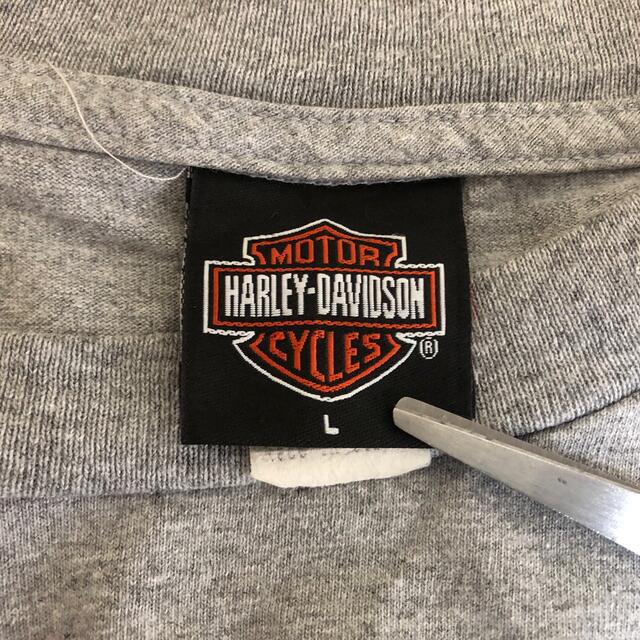 Harley Davidson(ハーレーダビッドソン)の【ハーレーダビッドソン】USA製 半袖Tシャツ　総柄　アメリカンバイク　グレーX メンズのトップス(Tシャツ/カットソー(半袖/袖なし))の商品写真