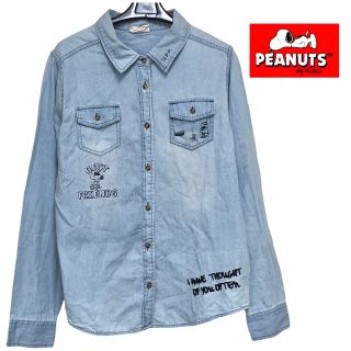 ピーナッツ(PEANUTS)の【PEANUTS】スヌーピー 薄手 デニム シャツ Ｌ(シャツ)