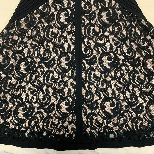 TADASHI SHOJI(タダシショウジ)のタダシショージ　TADASHI SHOJI レースフレアワンピース　ドレス黒 レディースのワンピース(ひざ丈ワンピース)の商品写真