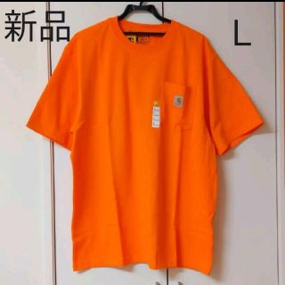 カーハート(carhartt)の新品 Ｌ カーハート ポケット Tシャツ オレンジ(Tシャツ/カットソー(半袖/袖なし))