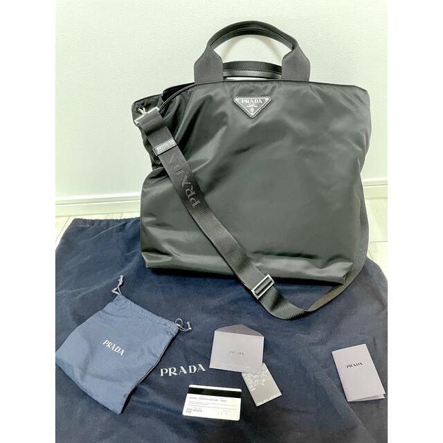 PRADA - PRADA 現行品 ReNylon xサフィアーノレザー 2WAY トートバッグ