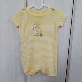 ベビーギャップ(babyGAP)のbaby Gap ７０サイズ　ロンパース　パイル　黄色　半袖(ロンパース)