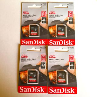 サンディスク(SanDisk)のサンディスク 16GB SDHCカード 4枚セット(PC周辺機器)