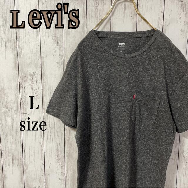 Levi's(リーバイス)のLevi's リーバイス 無地 クルーネック Tシャツ Lサイズ 古着 メンズのトップス(Tシャツ/カットソー(半袖/袖なし))の商品写真