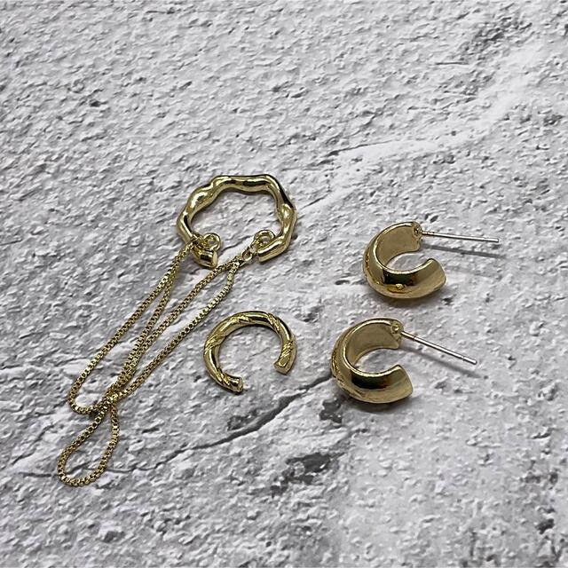 PI025 gold pierce ＆ ear cuff レディースのアクセサリー(イヤーカフ)の商品写真