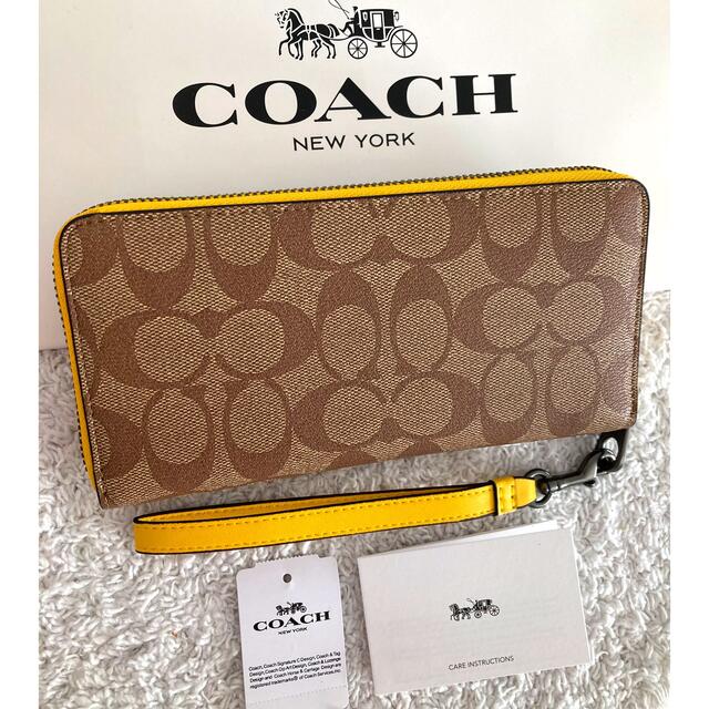 COACH - COACH 長財布 イエロー ライン 黄色 コーチ財布 金運