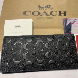 コーチ(COACH)のCOACH デボスド シグネチャー クロスグレイン 長財布(長財布)