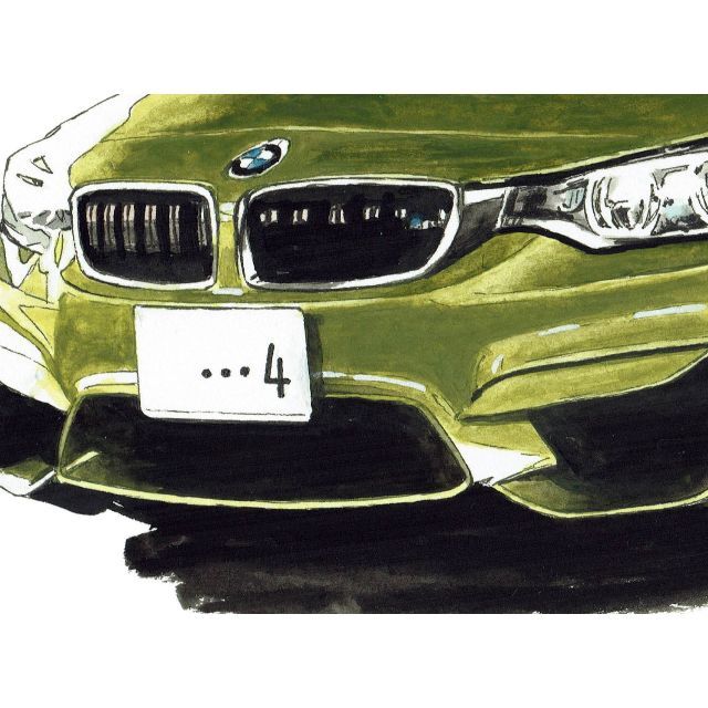 エンタメ/ホビーGC-791 BMW325i/M4クーペ限定版画 直筆サイン額装●作家 平右ヱ門