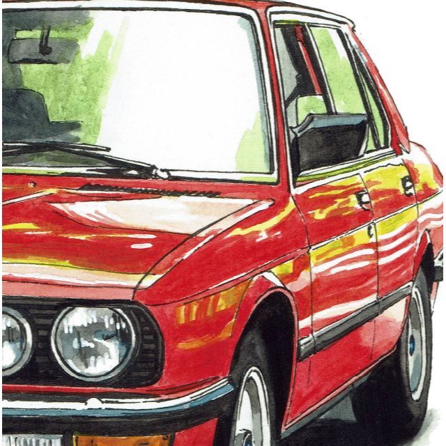 GC-717 BMW530i/524i限定版画サイン有額装済作家平右ヱ門 4