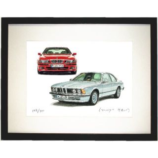 ビーエムダブリュー(BMW)のGC-718 BMW530i/635csi限定版画サイン有額装済作家平右ヱ門(絵画/タペストリー)