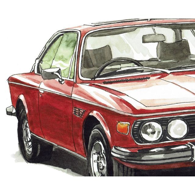 GC-719 BMW530i/3.0csi限定版画サイン有額装済作家平右ヱ門 3