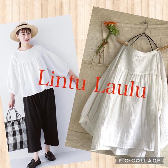 08Mab(ゼロハチマブ)の【新品】Lintu Laulu★ダブルガーゼのやわらかカットソー　ブラウス レディースのトップス(カットソー(長袖/七分))の商品写真