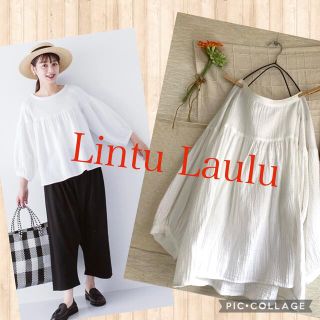 ゼロハチマブ(08Mab)の【新品】Lintu Laulu★ダブルガーゼのやわらかカットソー　ブラウス(カットソー(長袖/七分))