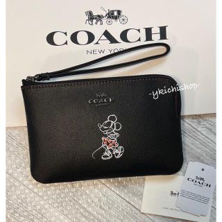 COACH - COACH 財布/ポーチ ブラック 黒 ディズニー リストレット