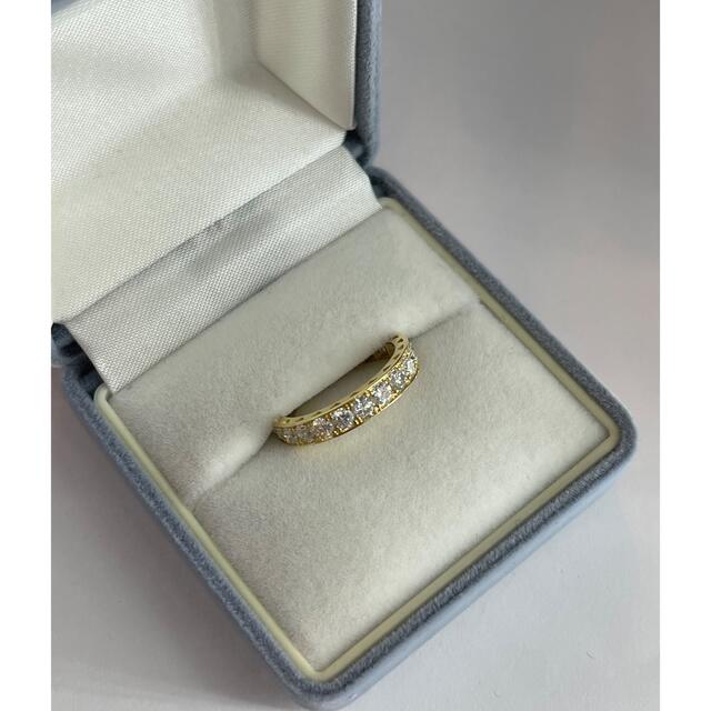 きありがと】 (新品) K18 ハーフエタニティリング 9号 1.8g 1.00ct (2 ...