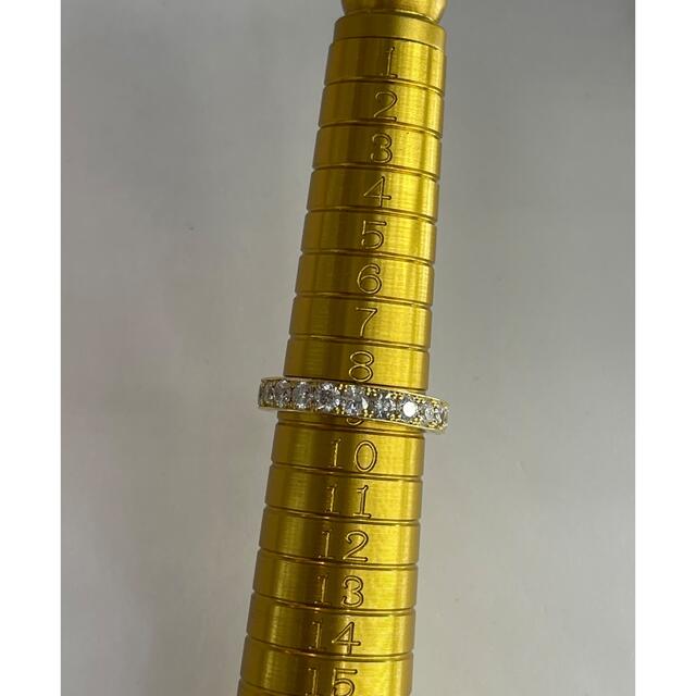 きありがと】 (新品) K18 ハーフエタニティリング 9号 1.8g 1.00ct (2 ...