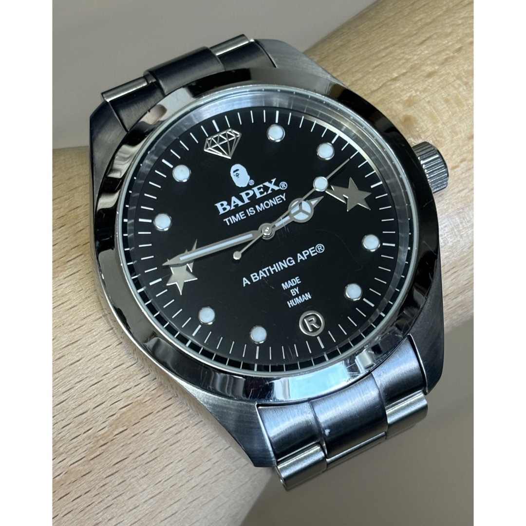 A BATHING APE/シルバー/BAPEX/黒文字盤/時計/ケース付/限定