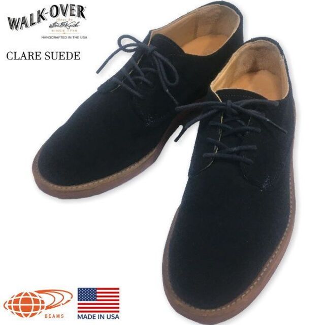 ビームス購入 USA製 美品 WALK OVER プレーントゥ CLARE紺25