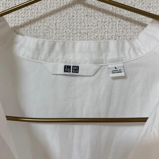 UNIQLO(ユニクロ)の【中古品】エクストラファインコットンスタンドカラーシャツ【UNIQLO】 レディースのトップス(シャツ/ブラウス(長袖/七分))の商品写真