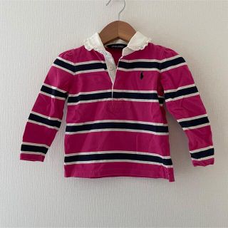 ポロラルフローレン(POLO RALPH LAUREN)のポロ　美品　ラルフローレン　子供　女の子　ボーダー　長袖　ピンク(Tシャツ/カットソー)