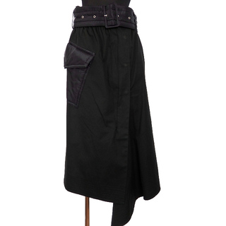 サカイ(sacai)のサカイ sacai 19AW コットンコーティング スカート 2 ブラック 黒(ロングスカート)