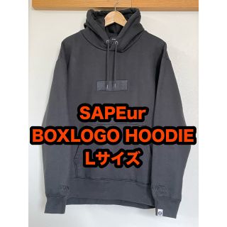 希少美中古品！ SAPEur 無地BOXLOGO パーカー Lサイズ(パーカー)