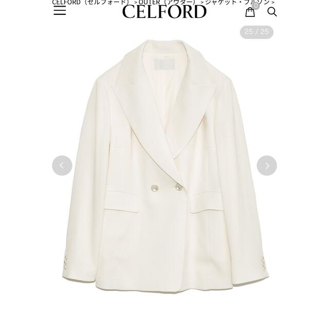 【完売品】celford リネンライクジャケット　36 IVR