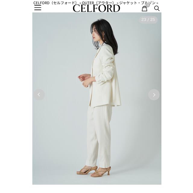 【完売品】celford リネンライクジャケット　36 IVR