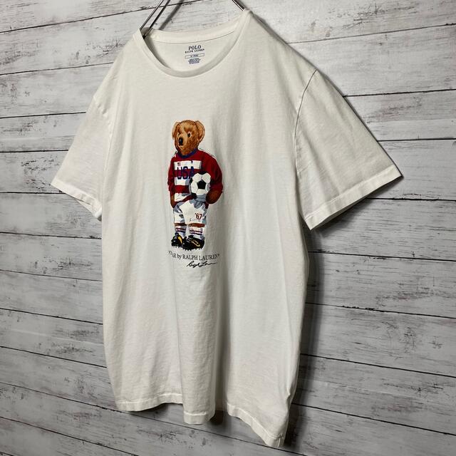 POLO RALPH LAUREN(ポロラルフローレン)の【ポロベア】ポロラルフローレン　プリントデカロゴ　ホワイト　Tシャツ　入手困難 メンズのトップス(Tシャツ/カットソー(半袖/袖なし))の商品写真